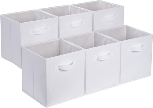 White Fabric Storage Cubes