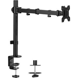 VIVO Single Monitor Arm Desk Mount, Holds Screens up to 32 inch Regular and 38 inch Ultrawide, Fully Adjustable Stand with C-Clamp and Grommet Base, VESA 75x75mm or 100x100mm, Black, STAND-V001