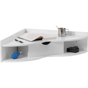 White heart shaped floating corner desk.