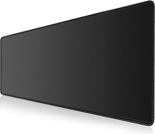Large Black Gaming Mouse Pad with Stitched Edges