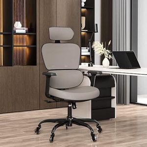 Ergonomic Office Chair - Mesh Office Chair High Back, Rolling Desk Chair, Executive Swivel Chair, Computer Chair with 3D Adjustable Armrest, 3D Lumbar Support, Blade Wheels, Adjustable Headrest