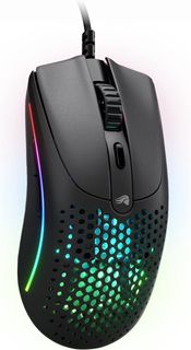Black wired mouse with rgb lighting